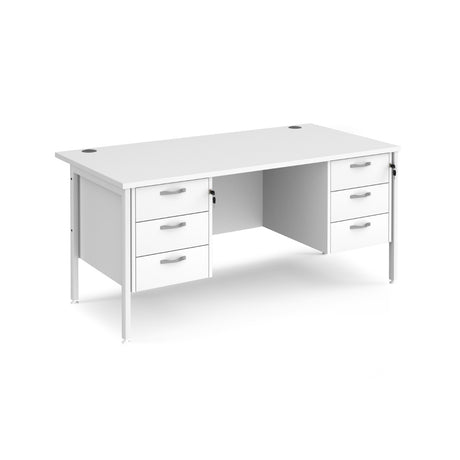 Maestro 800mm Deep Straight H Office Desk with Three and Three Drawer Pedestal