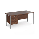 Maestro 800mm Deep Straight H Office Desk with Three Drawer Pedestal