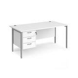 Maestro 800mm Deep Straight H Office Desk with Three Drawer Pedestal