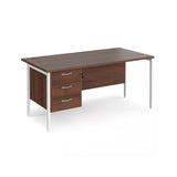 Maestro 800mm Deep Straight H Office Desk with Three Drawer Pedestal