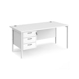 Maestro 800mm Deep Straight H Office Desk with Three Drawer Pedestal