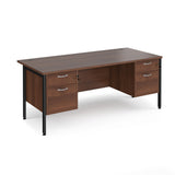 Maestro 800mm Deep Straight H Office Desk with Two and Two Drawer Pedestal