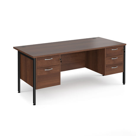 Maestro 800mm Deep Straight H Office Desk with Two and Three Drawer Pedestal