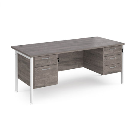 Maestro 800mm Deep Straight H Office Desk with Two and Three Drawer Pedestal