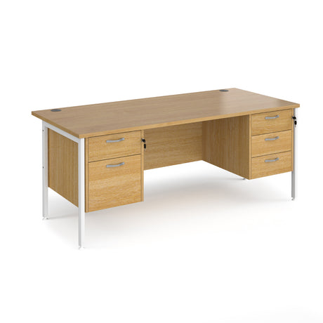 Maestro 800mm Deep Straight H Office Desk with Two and Three Drawer Pedestal