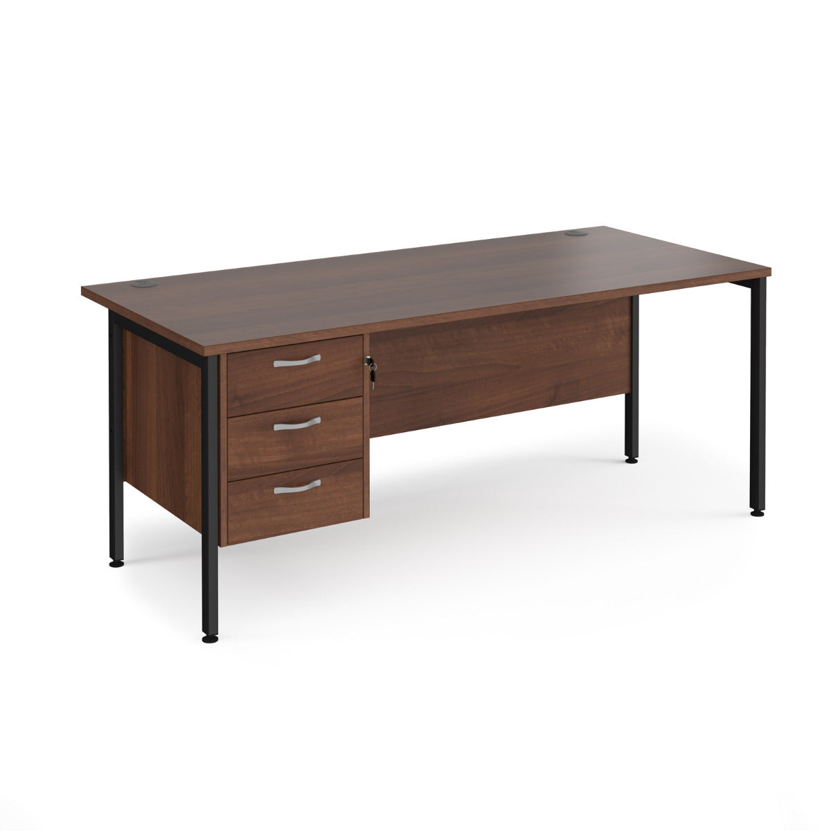 Maestro 800mm Deep Straight H Office Desk with Three Drawer Pedestal