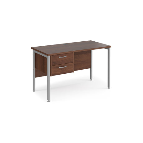 Maestro 600mm Deep Straight H Office Desk with Two Drawer Pedestal