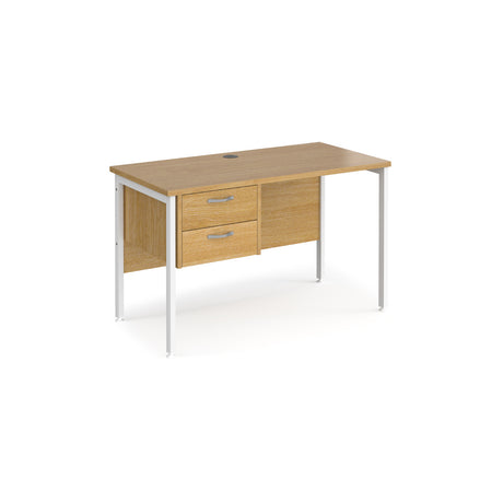 Maestro 600mm Deep Straight H Office Desk with Two Drawer Pedestal