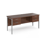 Maestro 600mm Deep Straight H Office Desk with Two and Two Drawer Pedestal