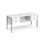 Maestro 600mm Deep Straight H Office Desk with Two and Two Drawer Pedestal