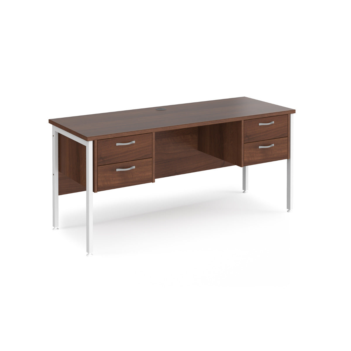 Maestro 600mm Deep Straight H Office Desk with Two and Two Drawer Pedestal