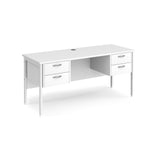 Maestro 600mm Deep Straight H Office Desk with Two and Two Drawer Pedestal