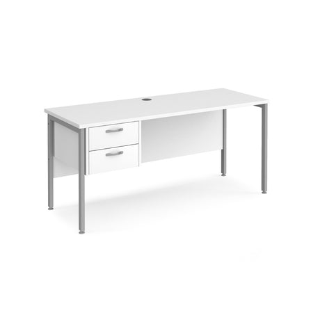 Maestro 600mm Deep Straight H Office Desk with Two Drawer Pedestal