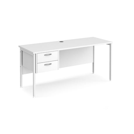 Maestro 600mm Deep Straight H Office Desk with Two Drawer Pedestal