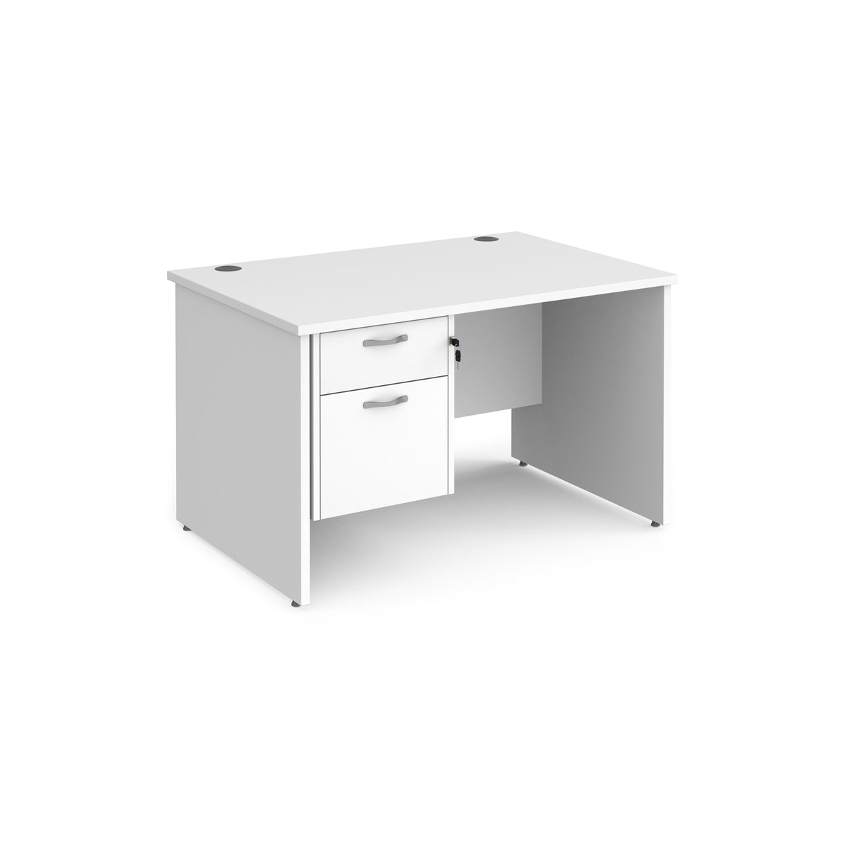 Maestro 800mm Deep Straight Panel Leg Office Desk with Two Drawer Pedestal