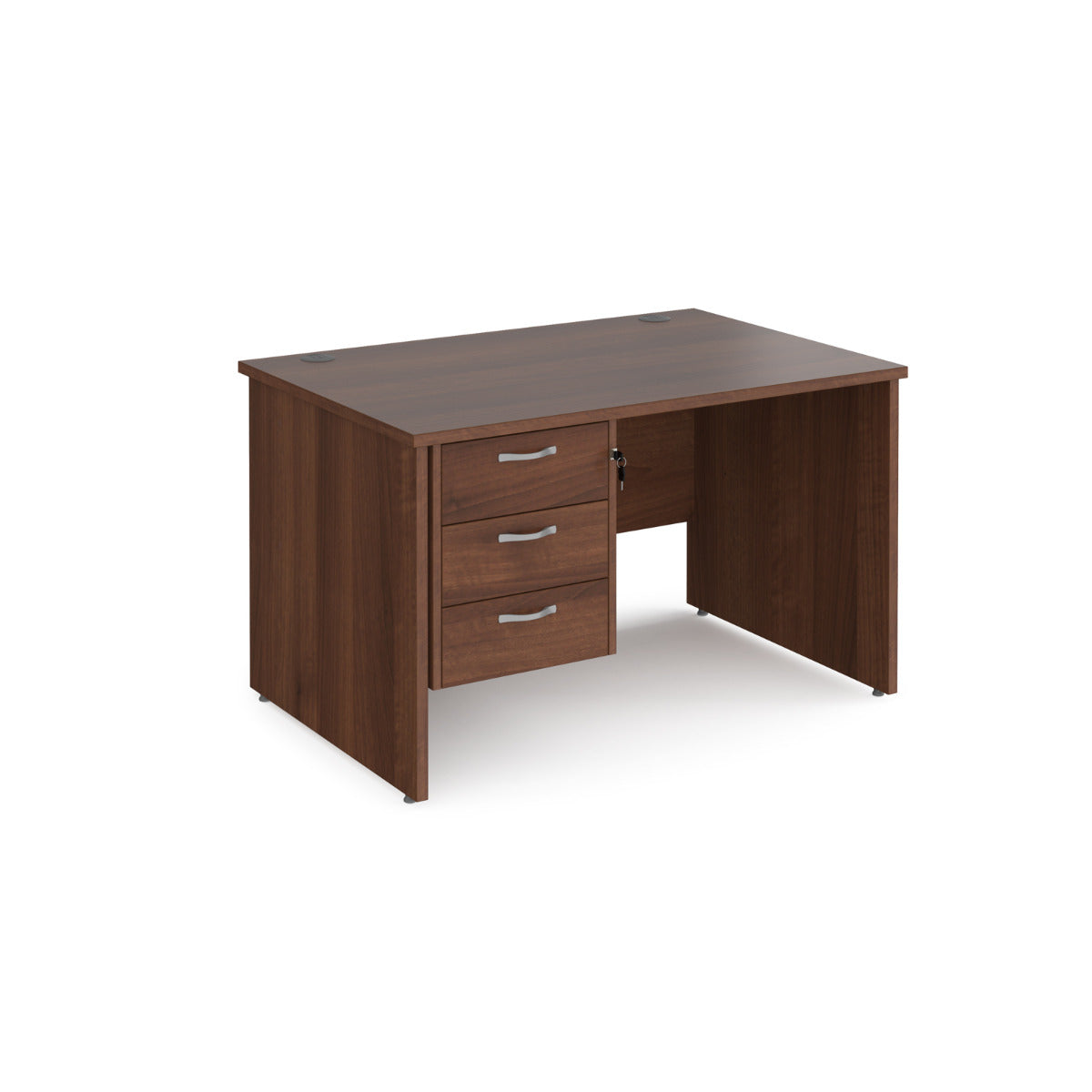 Maestro 800mm Deep Straight Panel Leg Office Desk with Three Drawer Pedestal