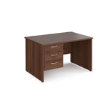 Maestro 800mm Deep Straight Panel Leg Office Desk with Three Drawer Pedestal