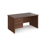 Maestro 800mm Deep Straight Panel Leg Office Desk with Two Drawer Pedestal