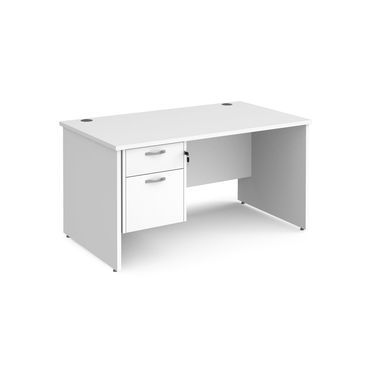 Maestro 800mm Deep Straight Panel Leg Office Desk with Two Drawer Pedestal