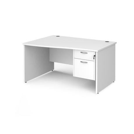 Maestro Panel Leg Left Hand Wave Office Desk with Two Drawer Pedestal