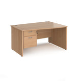 Maestro Panel Leg Right Hand Wave Office Desk with Two Drawer Pedestal