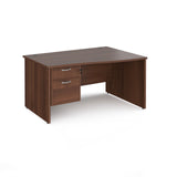 Maestro Panel Leg Right Hand Wave Office Desk with Two Drawer Pedestal