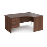 Maestro Panel Leg Right Hand Ergonomic Corner Office Desk with Two Drawer Pedestal