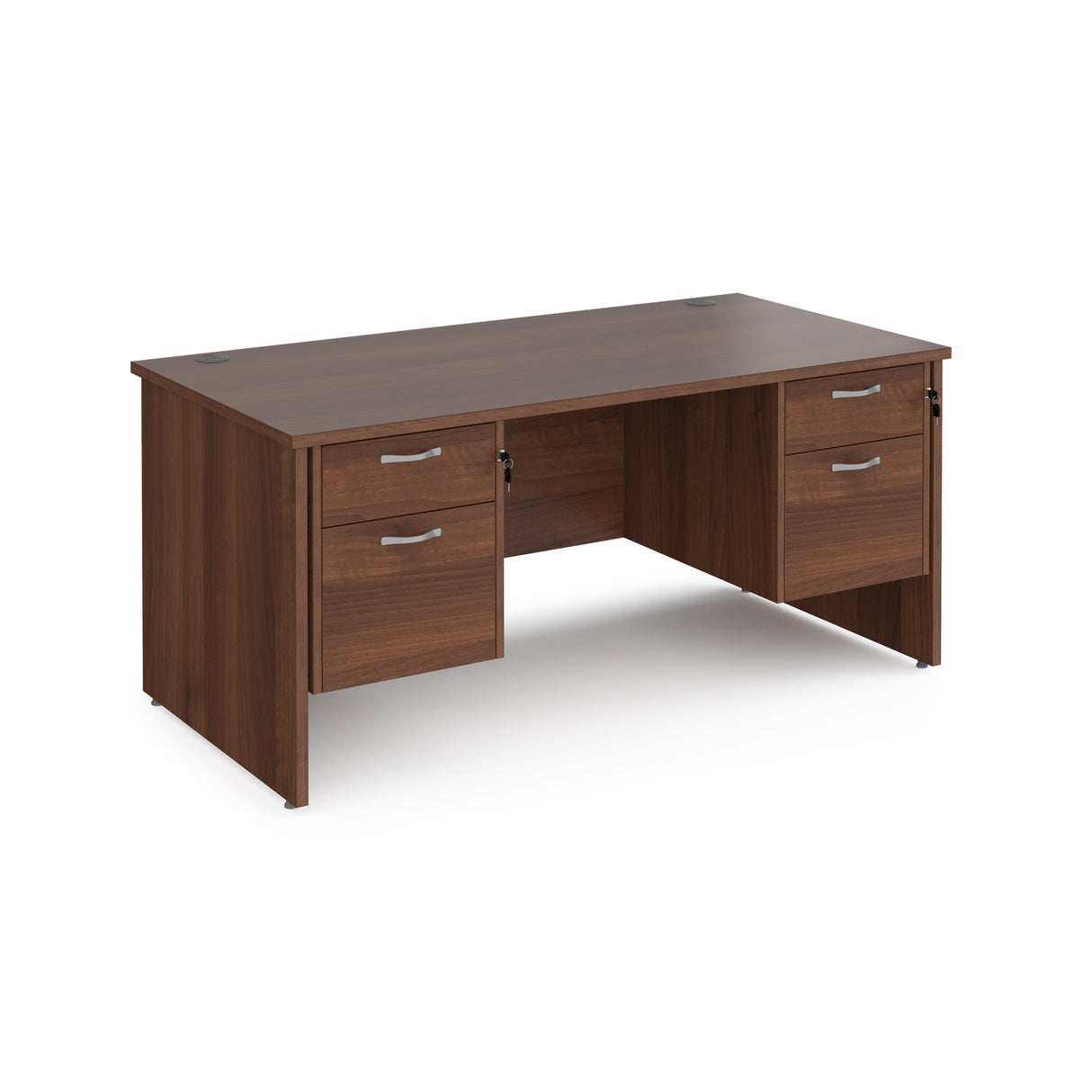 Maestro 800mm Deep Straight Panel Leg Office Desk with Two and Two Drawer Pedestal