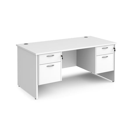 Maestro 800mm Deep Straight Panel Leg Office Desk with Two and Two Drawer Pedestal