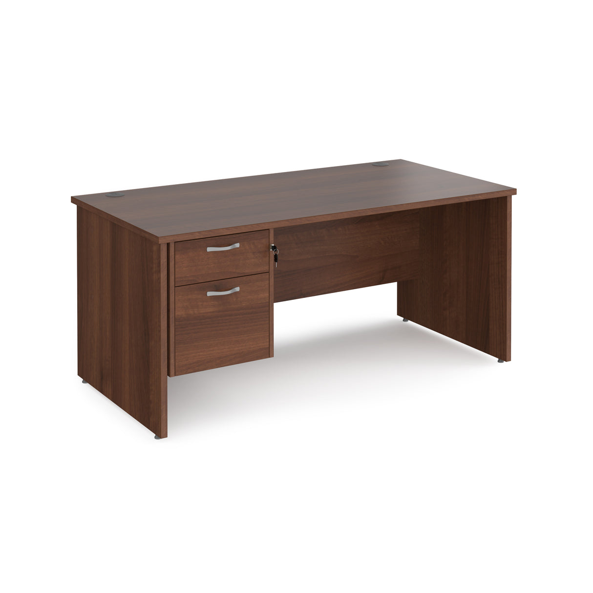 Maestro 800mm Deep Straight Panel Leg Office Desk with Two Drawer Pedestal