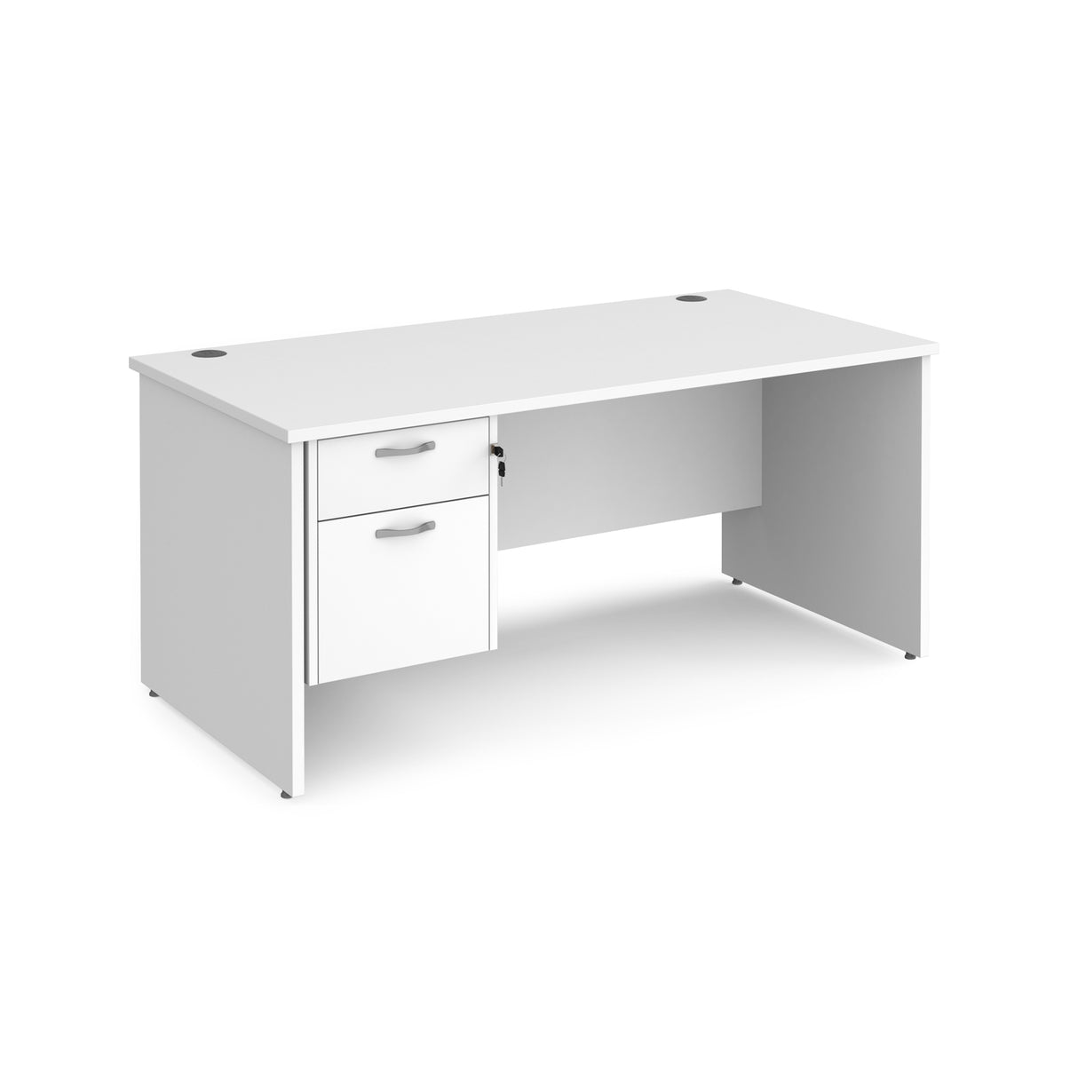 Maestro 800mm Deep Straight Panel Leg Office Desk with Two Drawer Pedestal