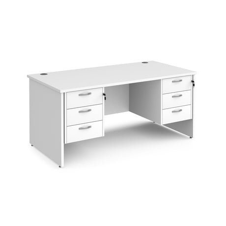 Maestro 800mm Deep Straight Panel Leg Office Desk with Three and Three Drawer Pedestal