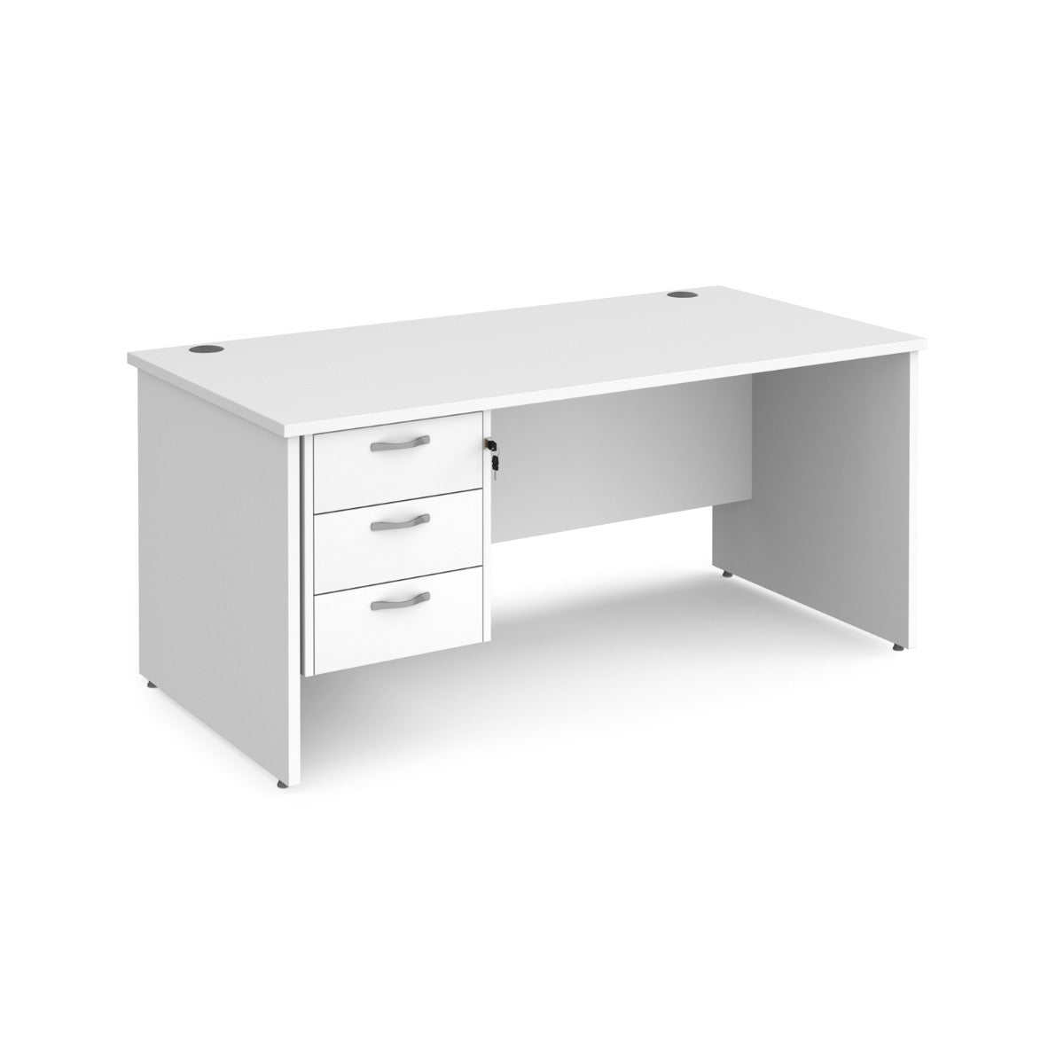 Maestro 800mm Deep Straight Panel Leg Office Desk with Three Drawer Pedestal