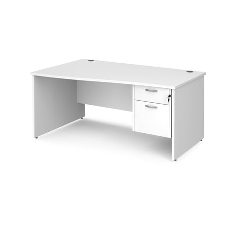 Maestro Panel Leg Left Hand Wave Office Desk with Two Drawer Pedestal