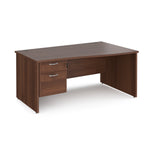 Maestro Panel Leg Right Hand Wave Office Desk with Two Drawer Pedestal