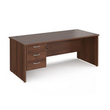 Maestro 800mm Deep Straight Panel Leg Office Desk with Three Drawer Pedestal