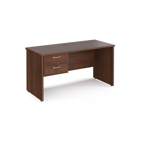 Maestro 600mm Deep Straight Panel Leg Office Desk with Two Drawer Pedestal