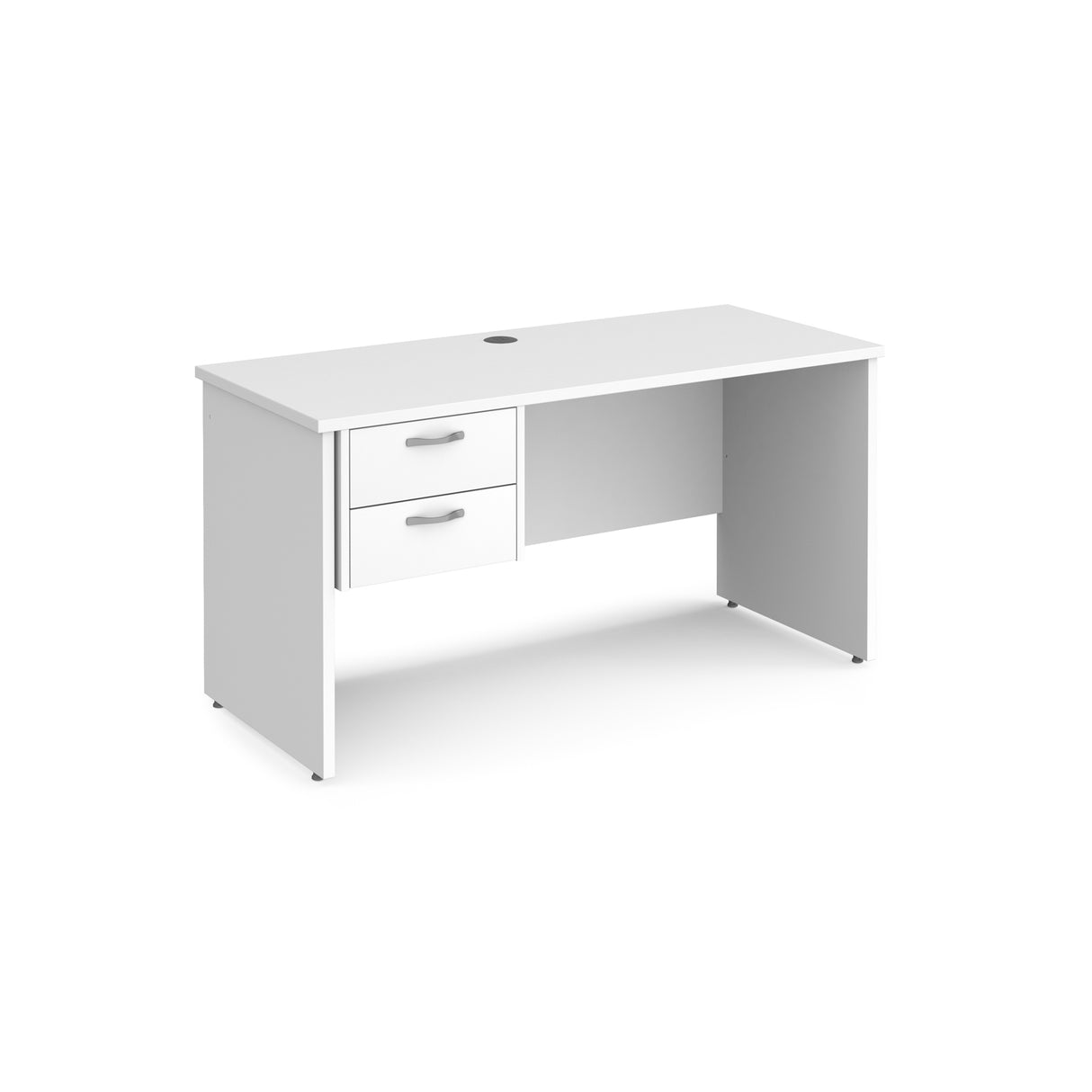 Maestro 600mm Deep Straight Panel Leg Office Desk with Two Drawer Pedestal