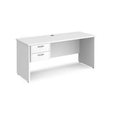 Maestro 600mm Deep Straight Panel Leg Office Desk with Two Drawer Pedestal