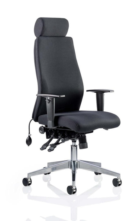 Onyx Fabric Ergonomic Posture Office Chair - Recommended by Leading UK Chiropractor Doctor