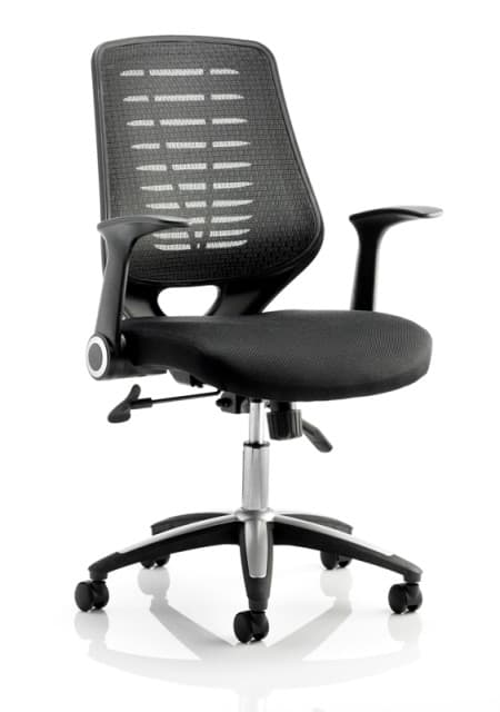 Relay Black Airmesh Seat Task Operator Office Chair - Black or Silver Option