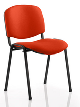 Stackable ISO Black Frame Fabric Conference Chair - Multiple Fabric Colour Choices