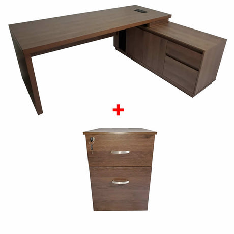 Quality Executive Office Right Hand Corner Desk in Walnut - BG856