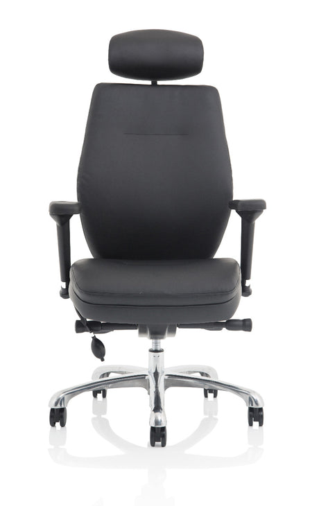 Domino Black Bonded Leather Posture Office Chair