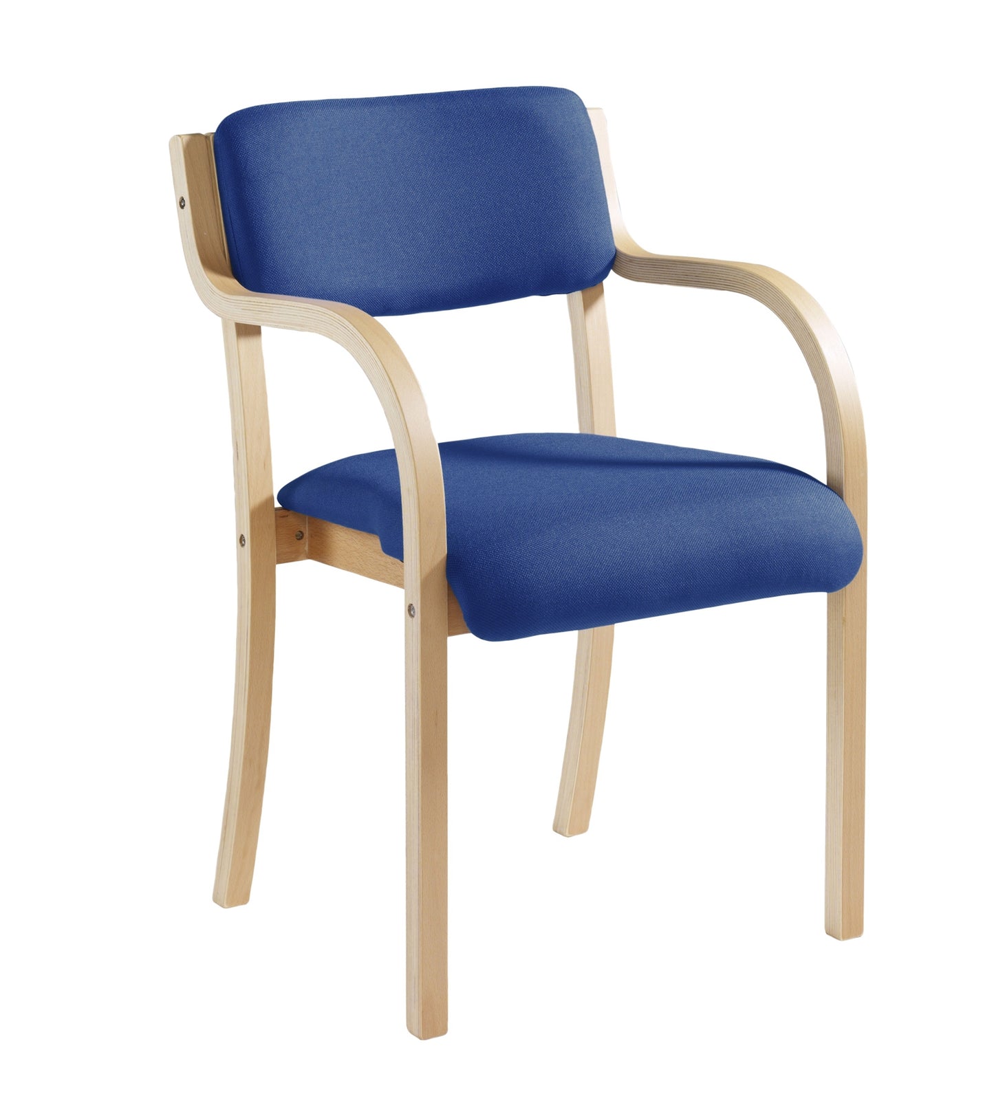 Prague Wood Frame Conference Chair with Optional Arms - Charcoal or Blue Colour Option