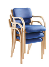 Prague Wood Frame Conference Chair with Optional Arms - Charcoal or Blue Colour Option