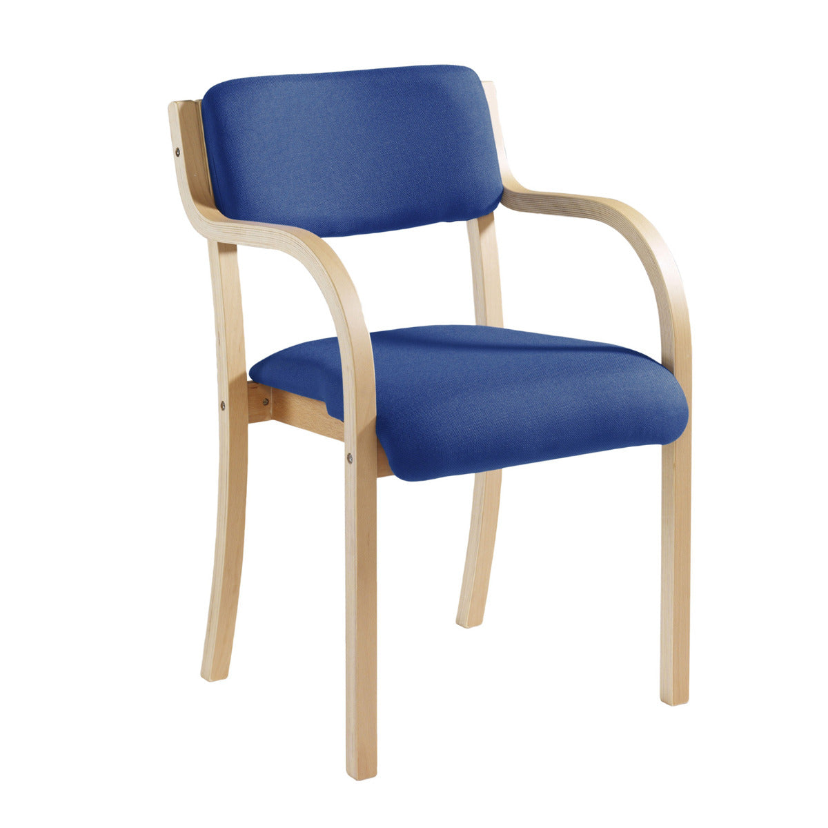 Prague Wood Frame Conference Chair with Optional Arms - Charcoal or Blue Colour Option