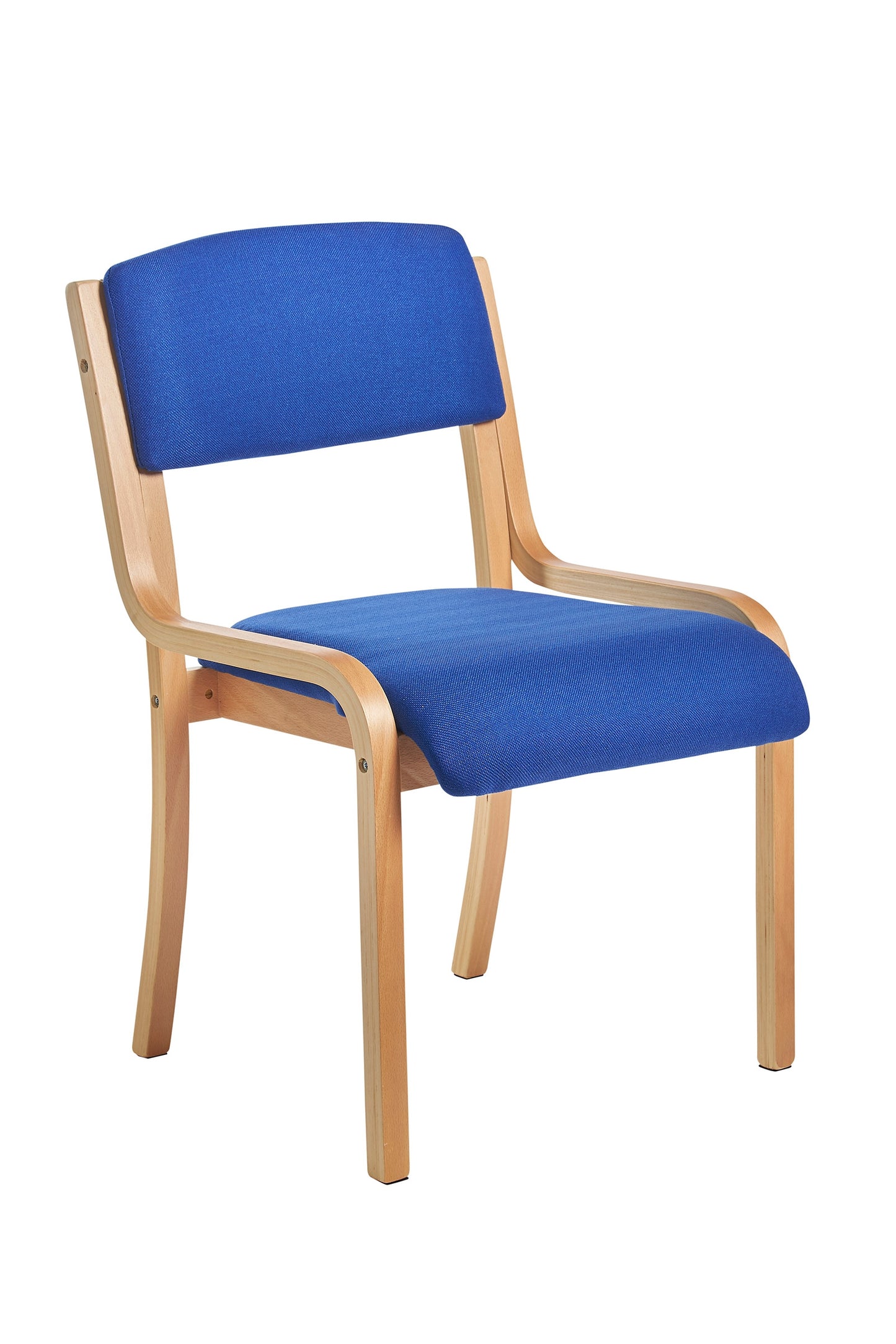 Prague Wood Frame Conference Chair with Optional Arms - Charcoal or Blue Colour Option