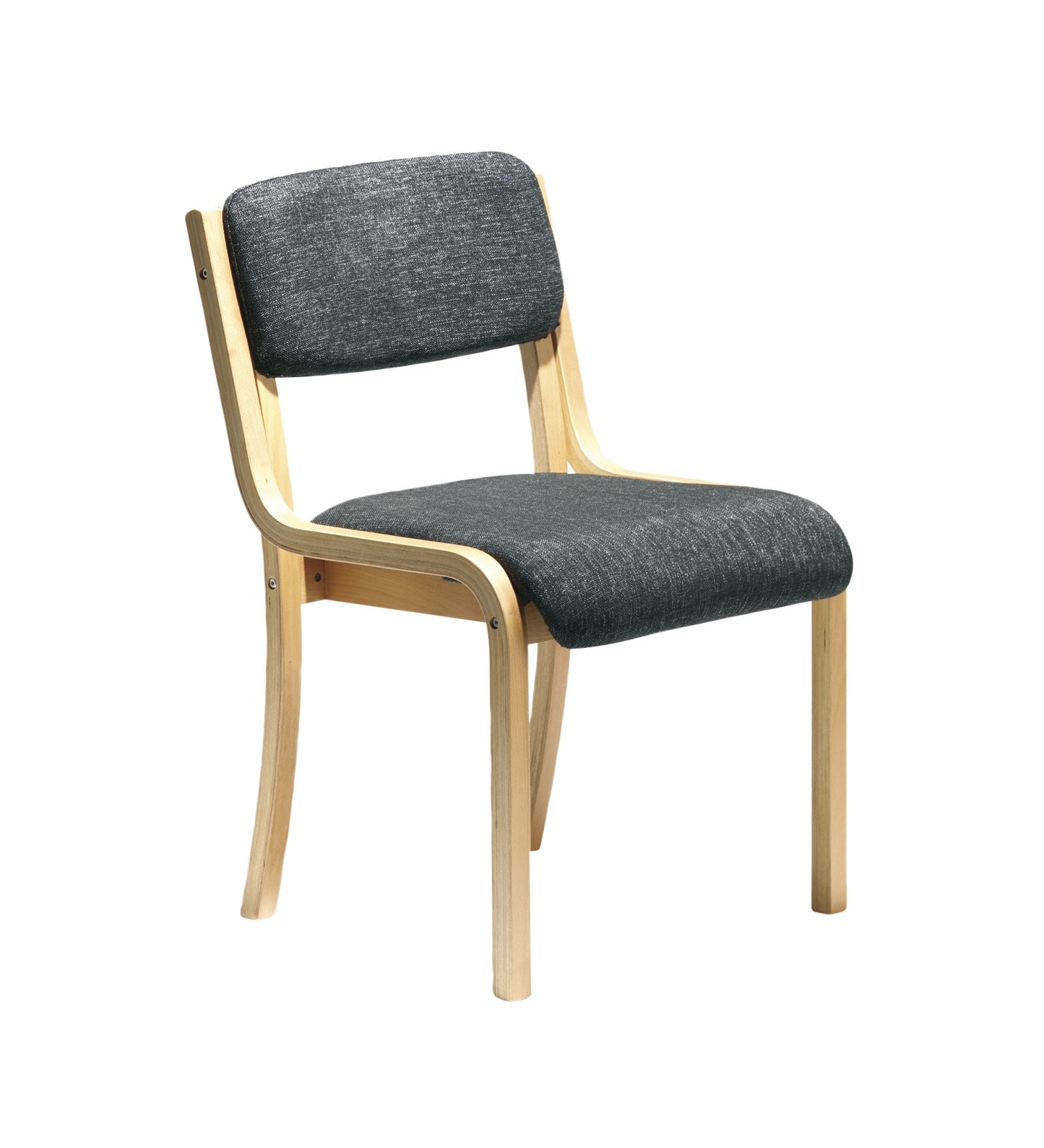 Prague Wood Frame Conference Chair with Optional Arms - Charcoal or Blue Colour Option