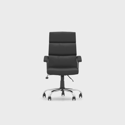 Desire High Back Leather Executive Office Chair with Fixed Arms - Black or White